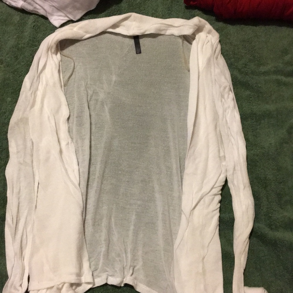 White thin cardigan